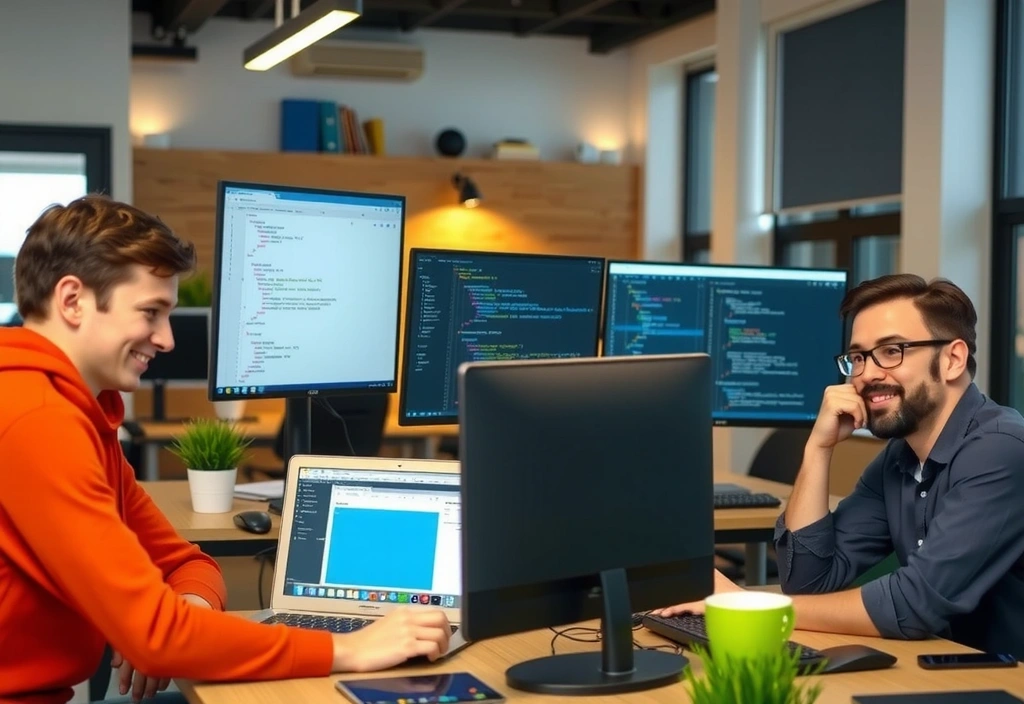 Echipa pixeldock lucrând la un proiect de design web