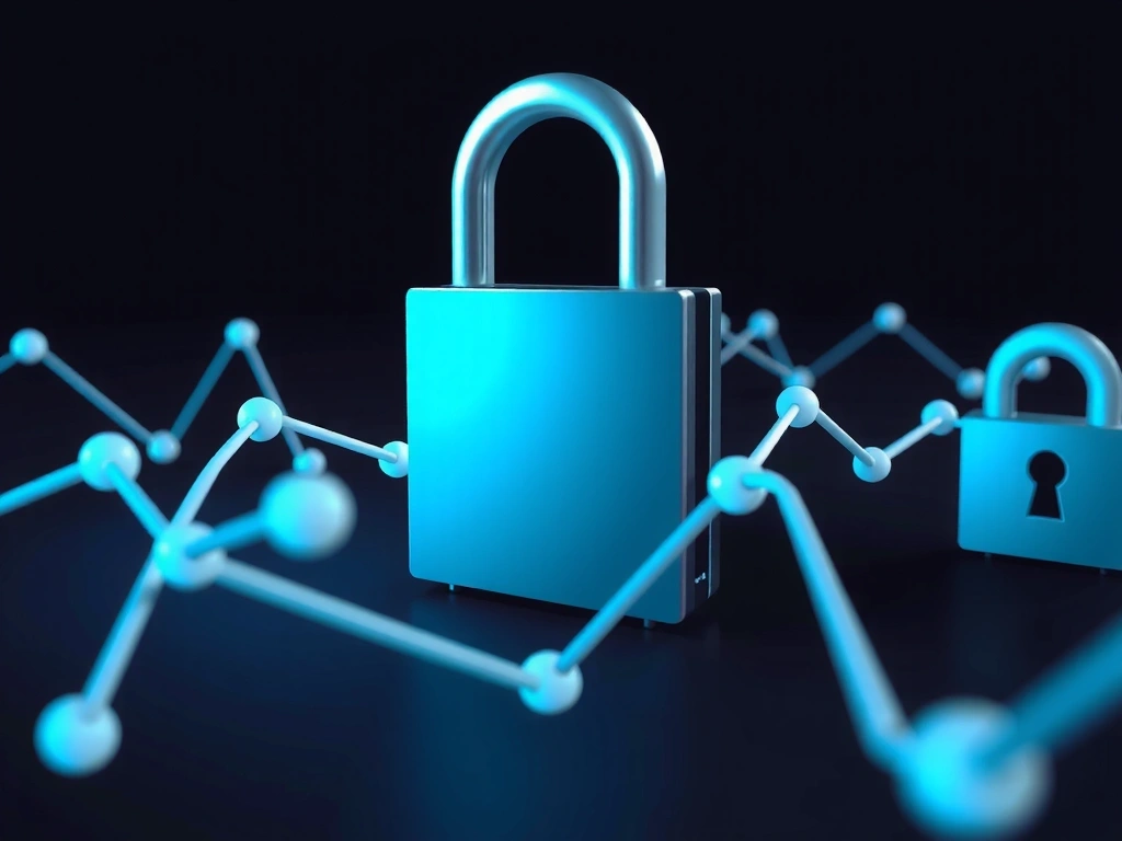 Ilustrație a unui lacăt digital, simbolizând confidențialitatea datelor și securitatea online.